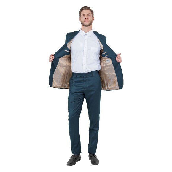 Sharkskin Slim Fit Mens 2-Piece Suit, Mid Navy - Picture 6 of 7